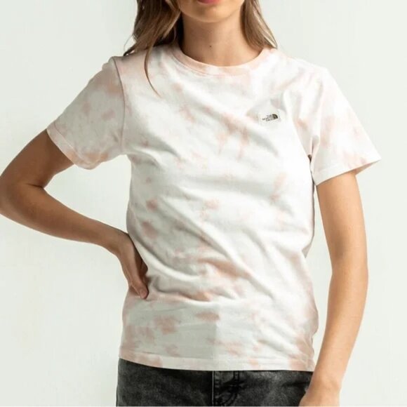 The North Face Pink White Tye Dye Short Sleeve T Shirt L (fit more s/m) - Picture 1 of 11